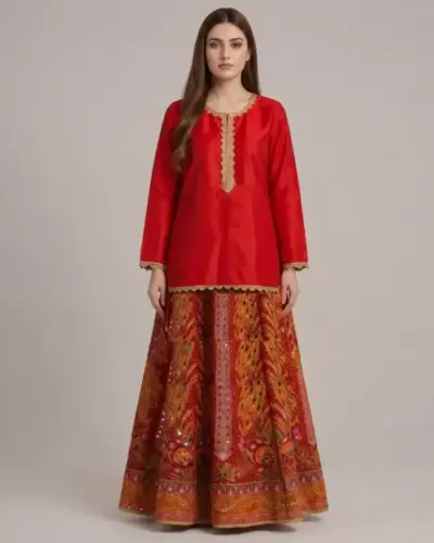 Half Mirror Sharrara 2-Piece Suit | KQ160