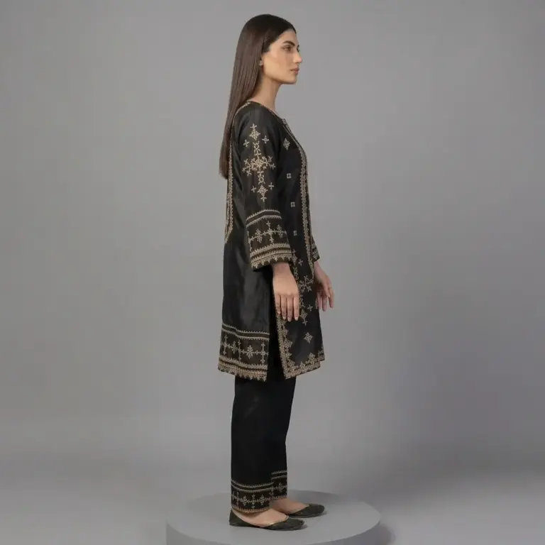 Embroidered Silk 2-Piece Suit | KQ168 - Image 6