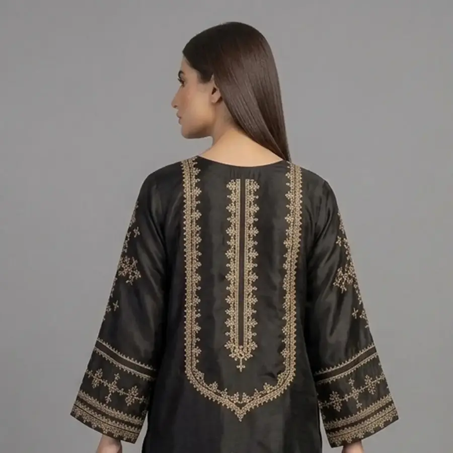 Embroidered Silk 2-Piece Suit | KQ168 - Image 3