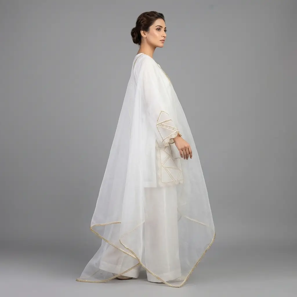 Raw Silk Cutwork 3-Piece Suit | SKU170 - Image 3