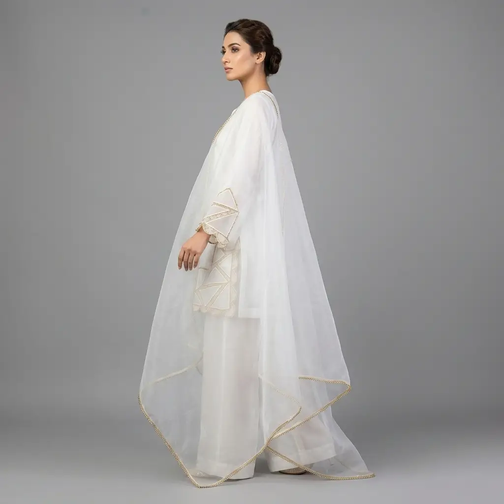 Raw Silk Cutwork 3-Piece Suit | SKU170 - Image 4