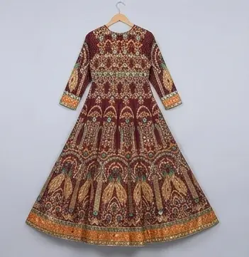 Full Mirror Block Printed Maxi with Kencan Dupatta | KQ118 - Image 4