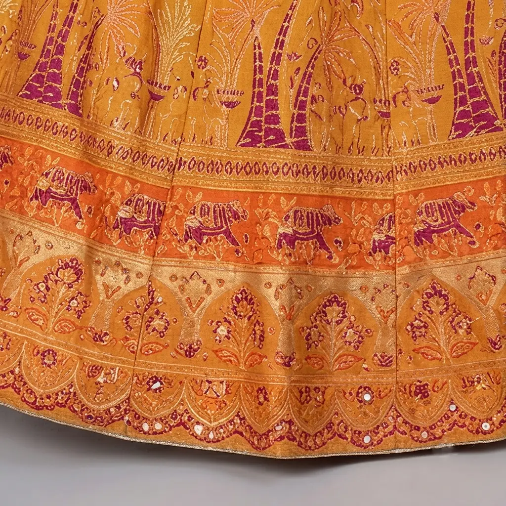 Full Mirror Block Printed Maxi with Kencan Pink Dupatta | KQ119 - Image 5