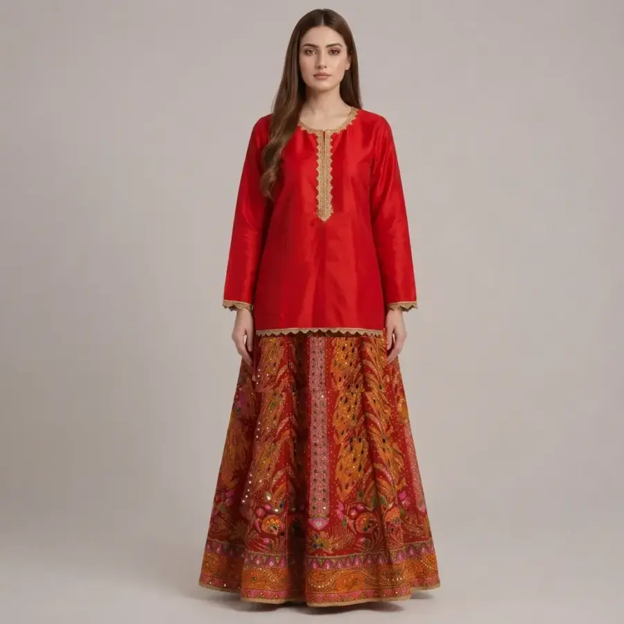 Half Mirror Sharrara 2-Piece Suit | KQ160