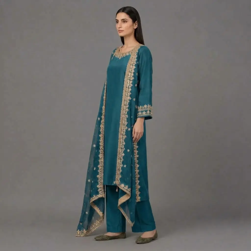 Zari Embroidered 3-Piece Suit | KQ175 - Image 6