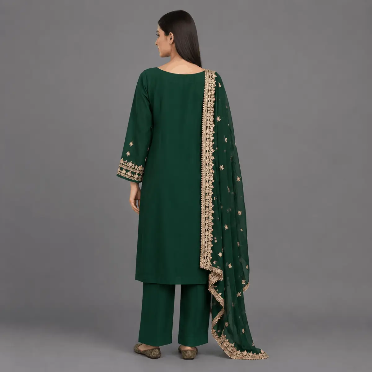 Zari Embroidered 3-Piece Suit | KQ175 - Image 2