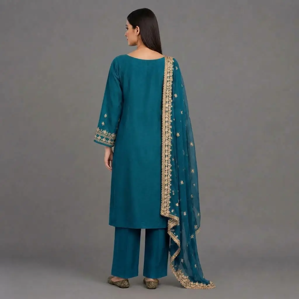 Zari Embroidered 3-Piece Suit | KQ175 - Image 8