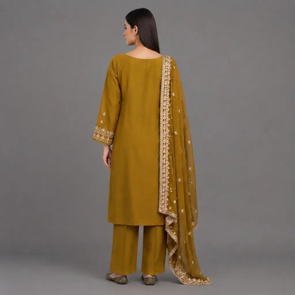 Zari Embroidered 3-Piece Suit | KQ175 - Image 12