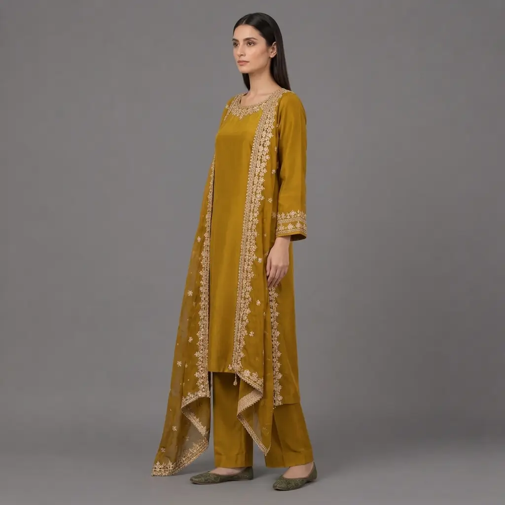 Zari Embroidered 3-Piece Suit | KQ175 - Image 10